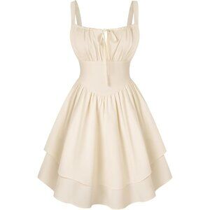 Mini Corset Dress Women Teens Ruffle Sundress Homecoming Party A-Line